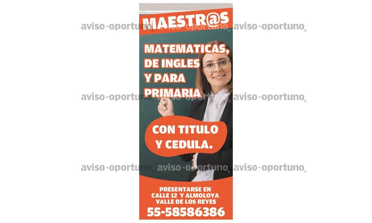 MAESTR@S DE MATEMATICAS, PRIMARIA