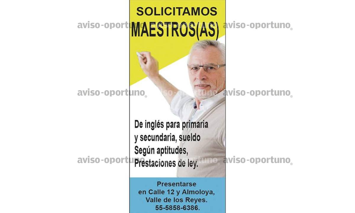 MAESTROS (AS) DE INGLES 