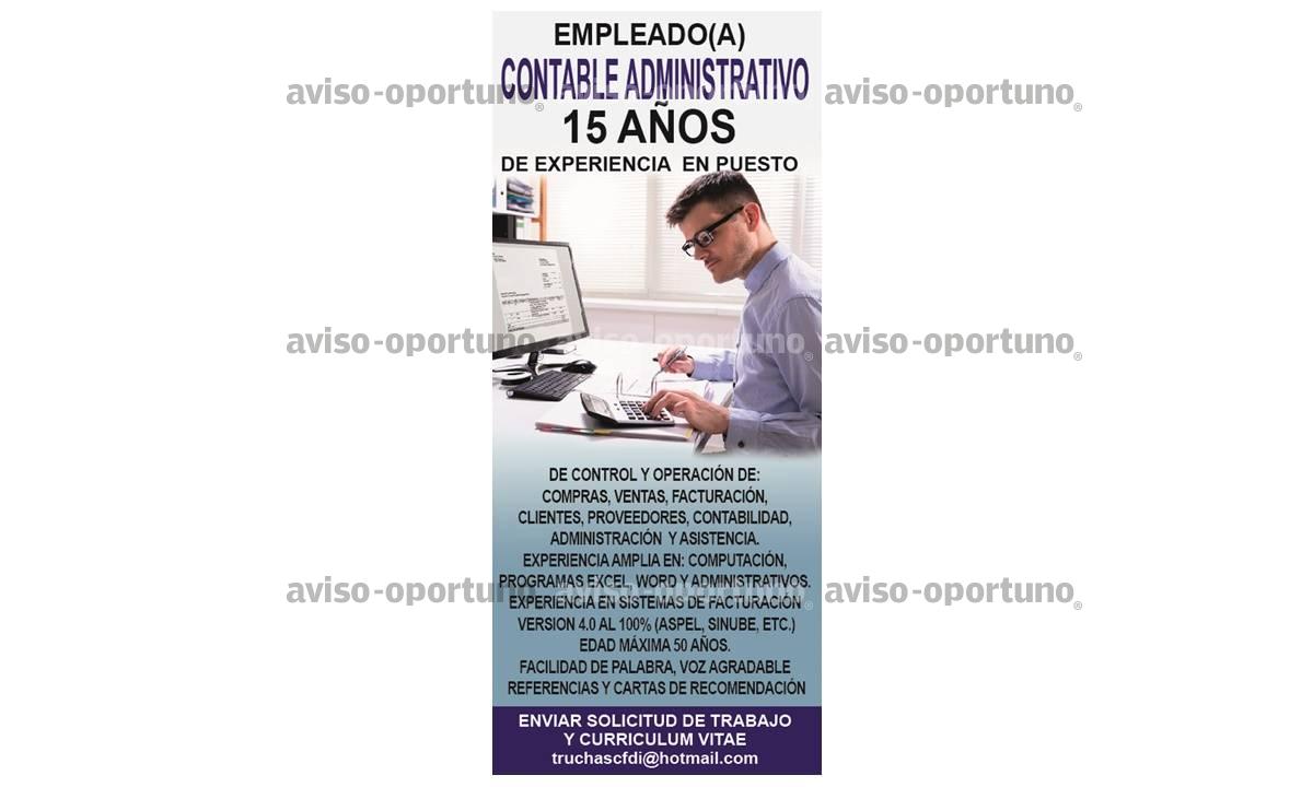 EMPLEADO (A) CONTABLE ADMINISTRATIVO