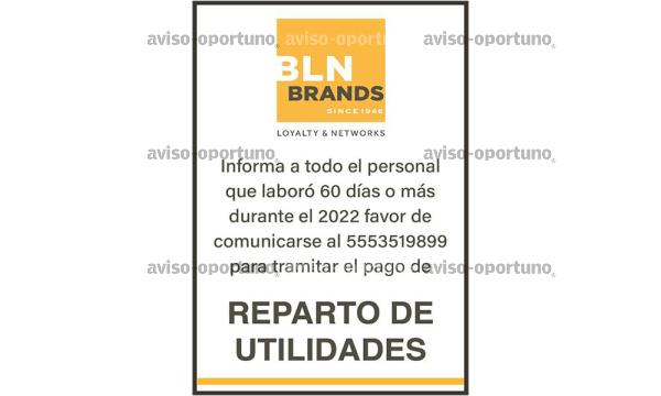 BLN BRANDS / REPARTO DE UTILIDADES