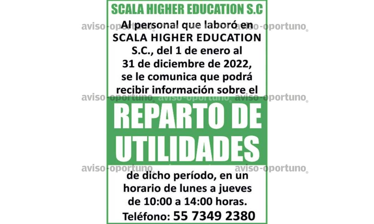 SCALA HIGHER........REPARTO DE UTILIDADE
