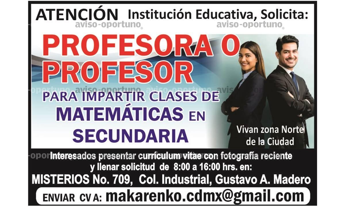 PROFESOR DE MATEMATICAS