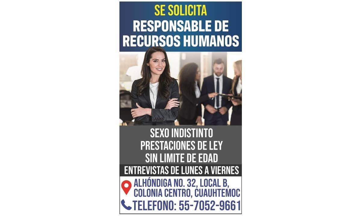 RESPONSABLE DE RECURSOS HUMANOS