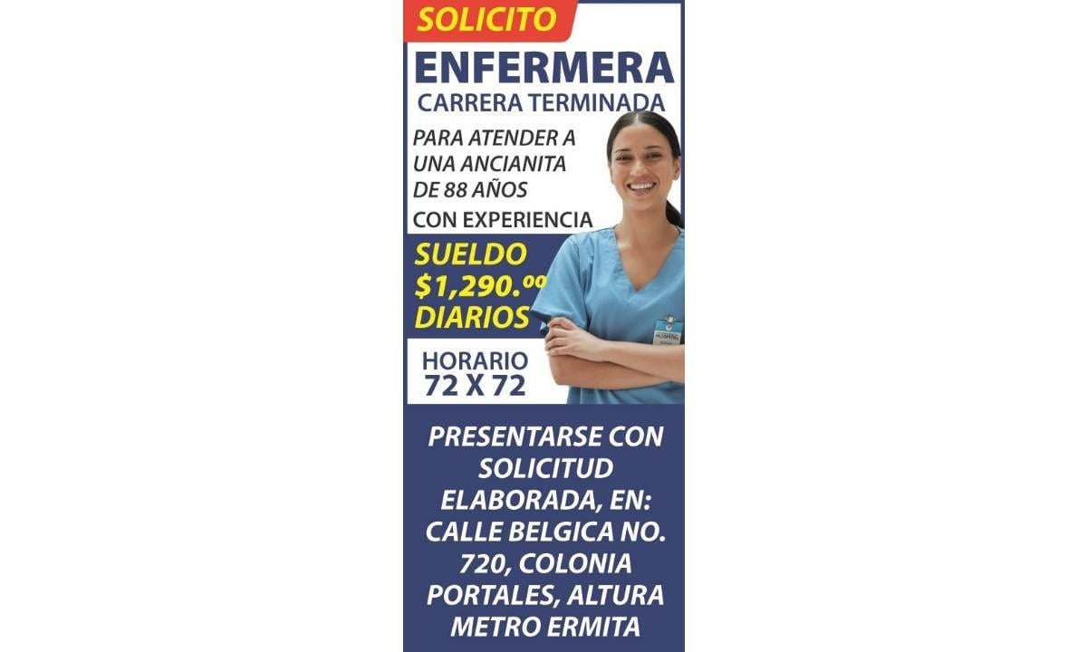 ENFERMERA CARRERA TERMINADA