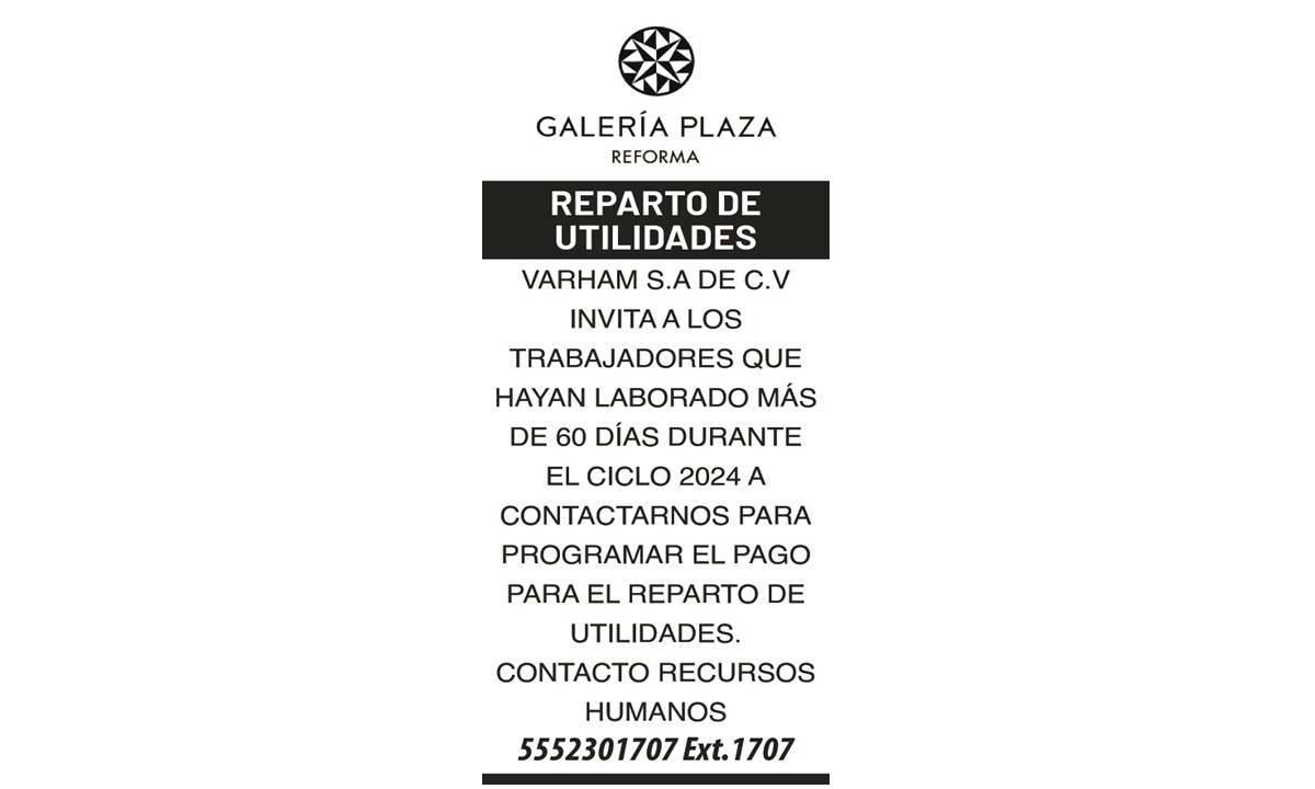 VARHAM REPARTO DE UTILIDADES