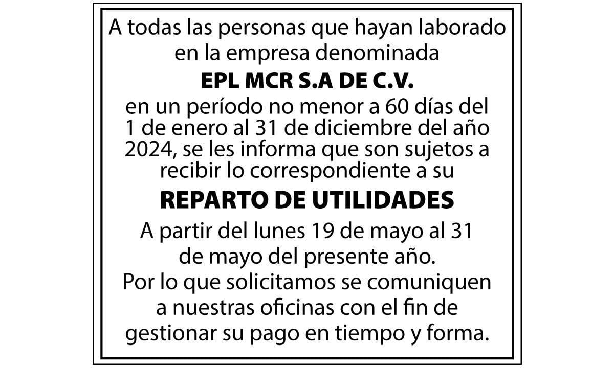 PTU 2024 EPL MCR S.A DE C.V.