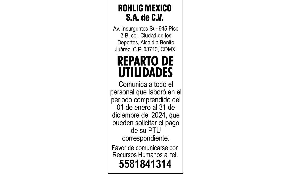 PTU 2024 ROHLIG MEXICO