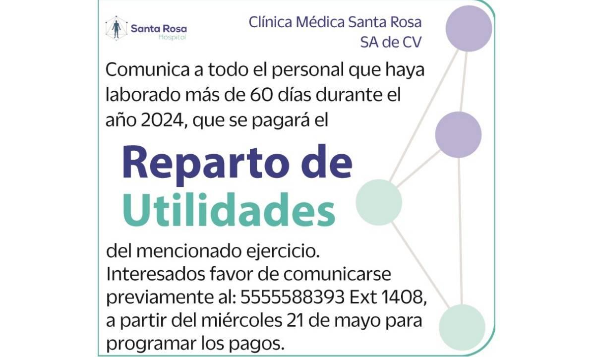 CLINICA MEDICA SANTA ROSA/ REPARTO DE UTILIDADES