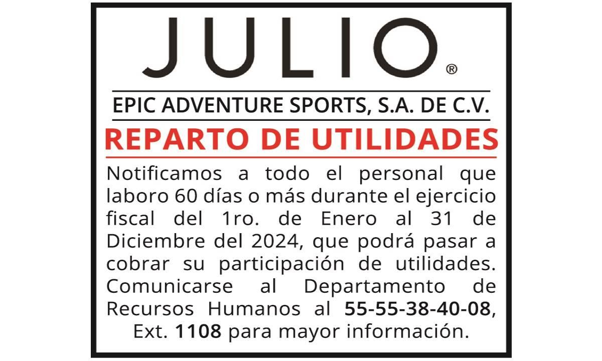 PTU 2024 EPIC ADVENTURE SPORTS, S.A. DE C.V.