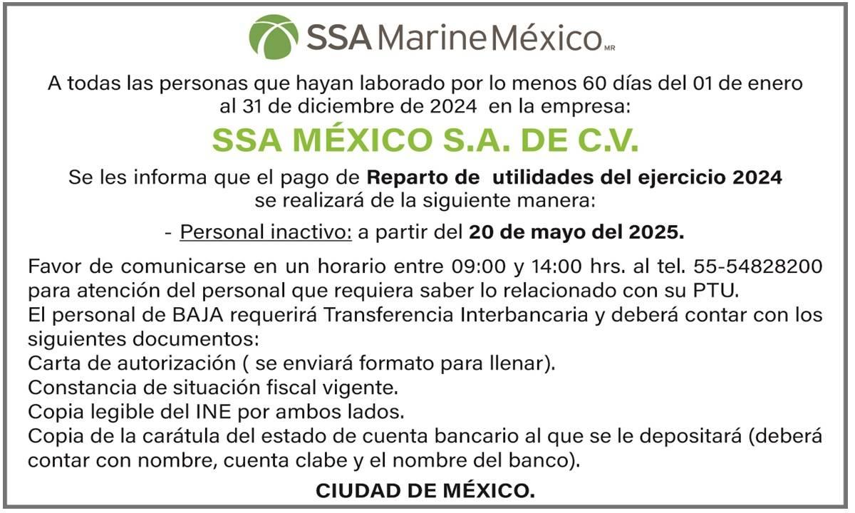 SSA MEXICO SA DE CV