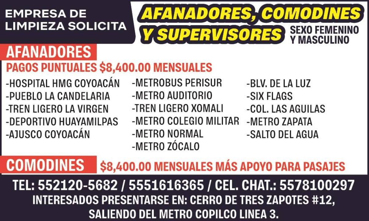 AFANADORES, COMODINES Y SUPERVISORES 