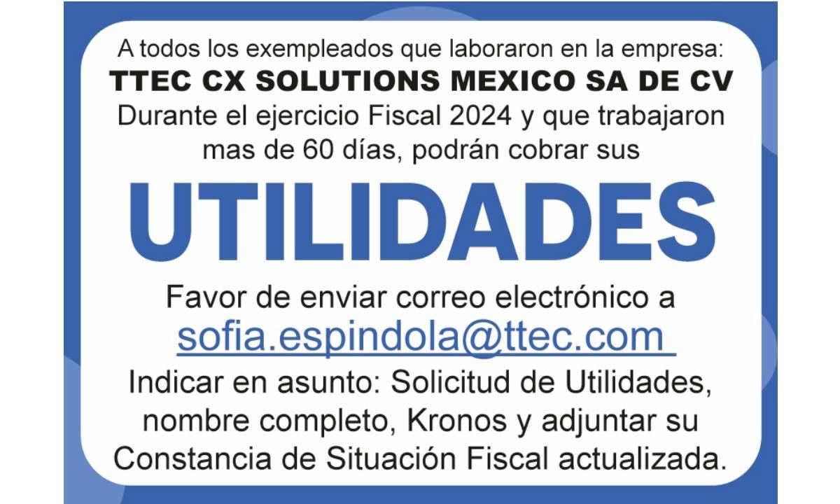 PTU TTEC CX SOLUTIONS MEXICO 2024