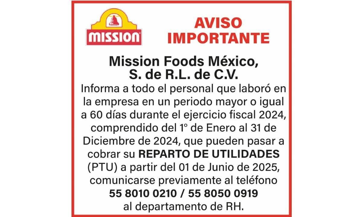 PTU 2024 / MISSION FOODS MEXICO.