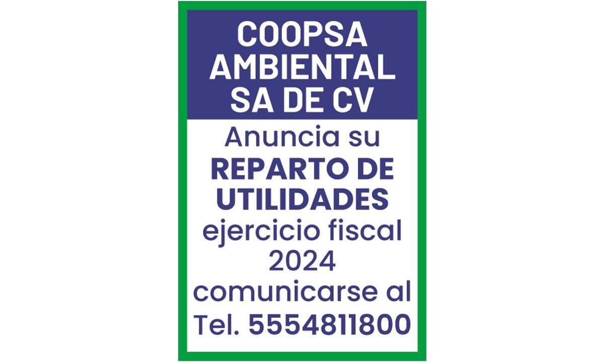 COOPSA AMBIENTAL REPARTO DE UTILIDADES