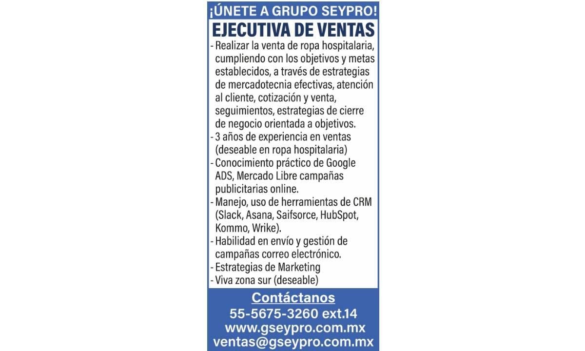 EJECUTIVA DE VENTAS