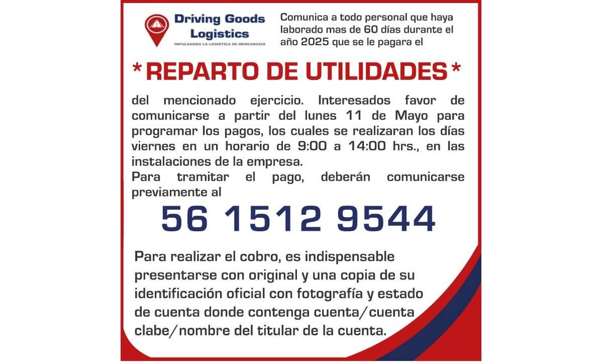 DRIVING GOODS LOGISTICS/ PTU 2025