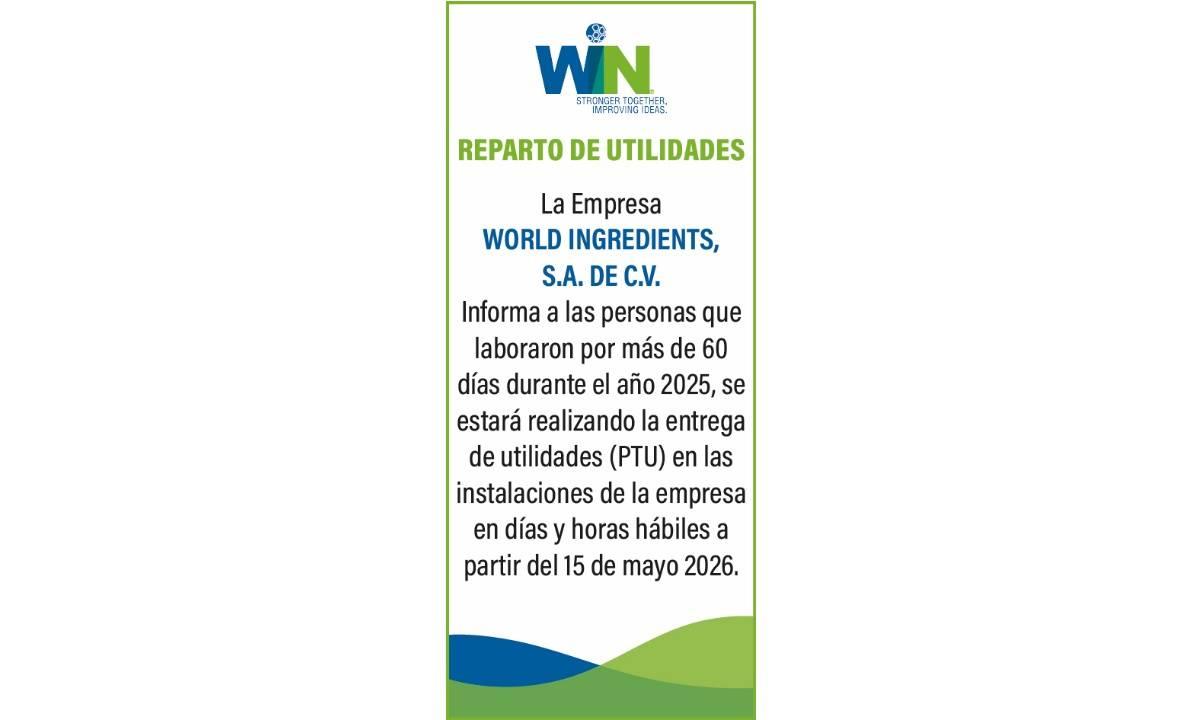 WORLD INGREDIENTS/ PTU 2025