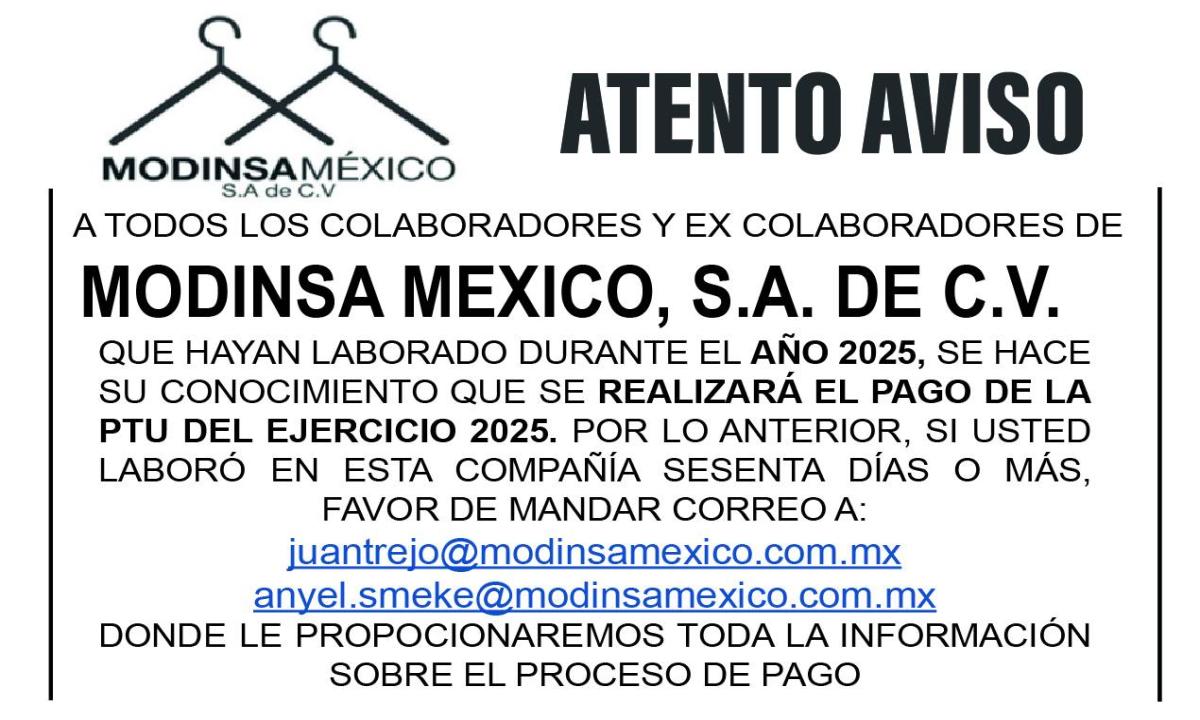 MODINSA MEXICO SA DE CV, REPARTO DE UTILIDADES