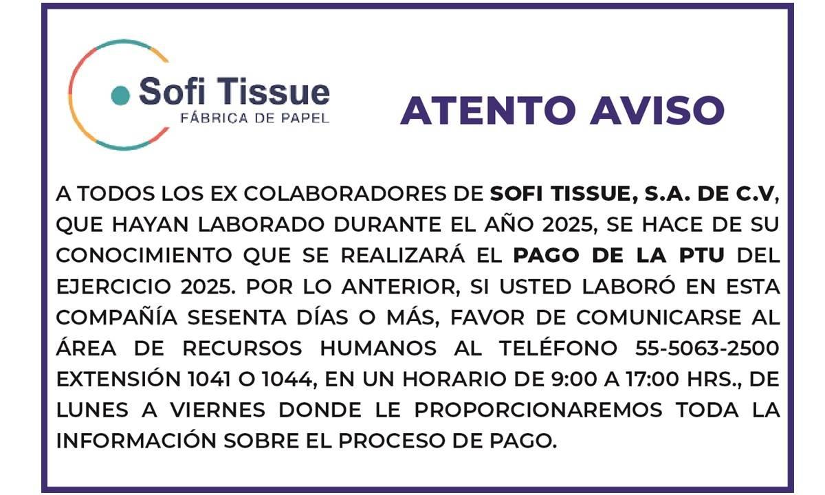 SOFI TISSUE, S.A. DE C.V