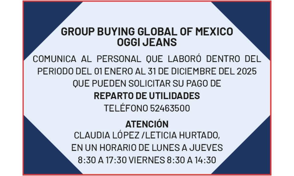 GROUP BUYING GLOBAL OF MEXICO/ PTU 2025
