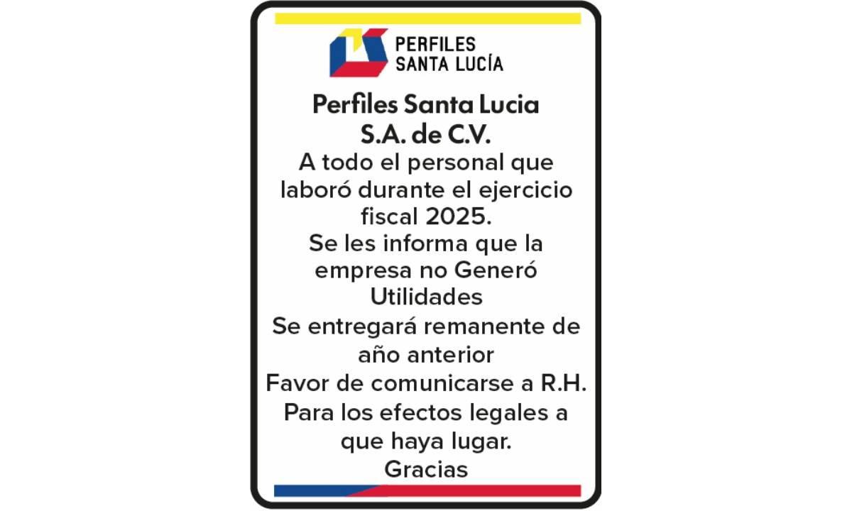 PERFILES SANTA LUC?A / PTU 2025