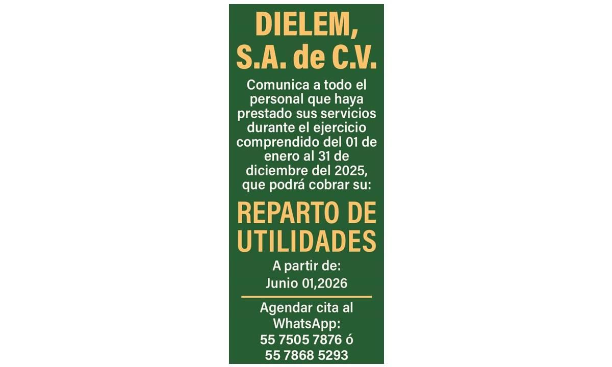 DIELEM REPARTO DE UTILIDADES