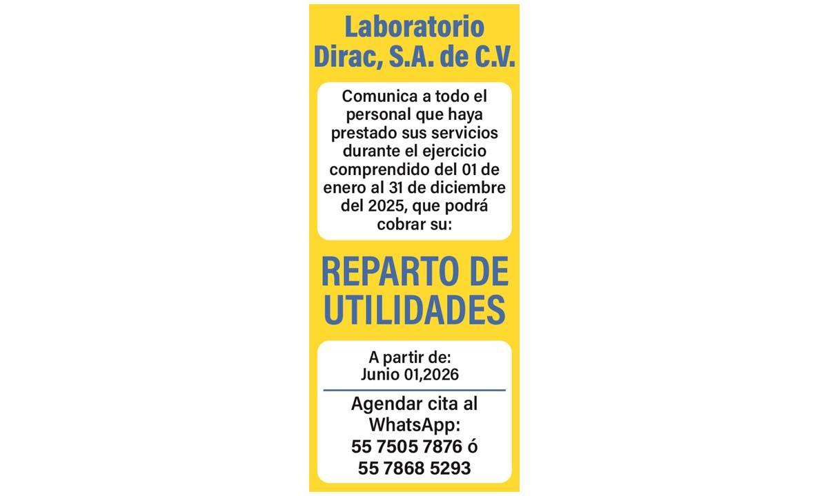 LABORATORIO DIRAC REPARTO DE UTILIDADES