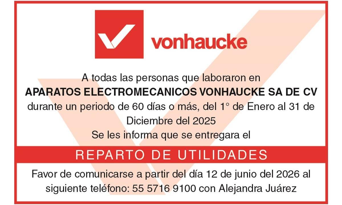 PTU 2025 APARATOS ELECTROMECANICOS VON HAUCKE
