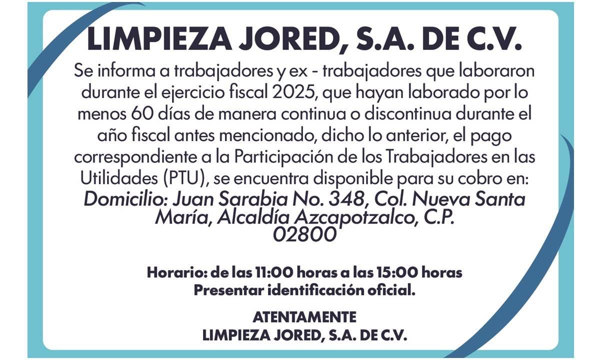 LIMPIEZA JORED, S.A. DE C.V.