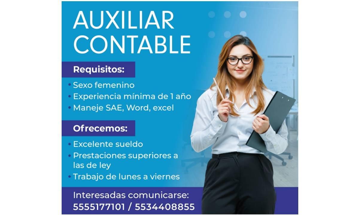 MANUFACTURERA/ AUXILIAR CONTABLE