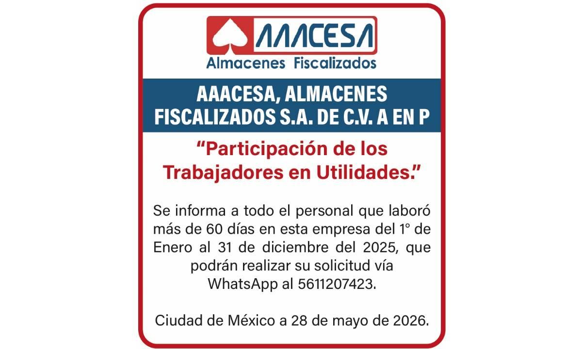 PTU AAACESA ALMACENES FISCALIZADOS