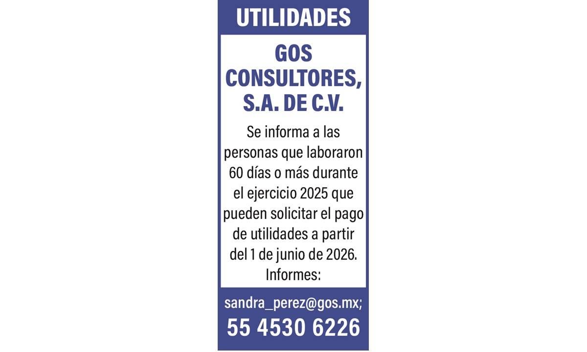 GOS CONSULTORES REPARTO DE UTILIDADES