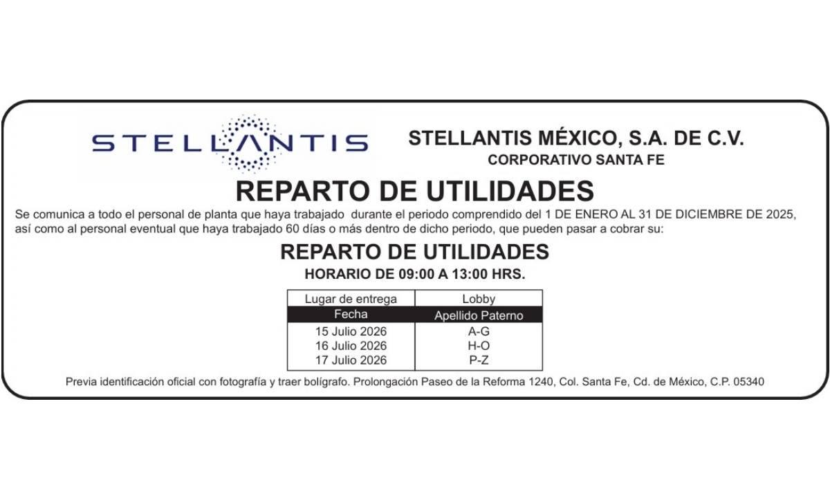 STELLANTIS CORPORATIVO SANTA FE PTU