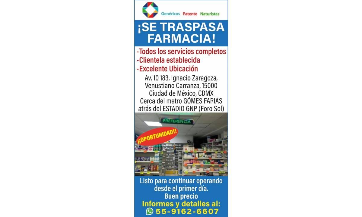 SE TRASPASA FARMACIA