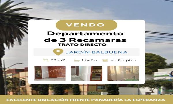 DEPARTAMENTO EN JARDÍN BALBUENA