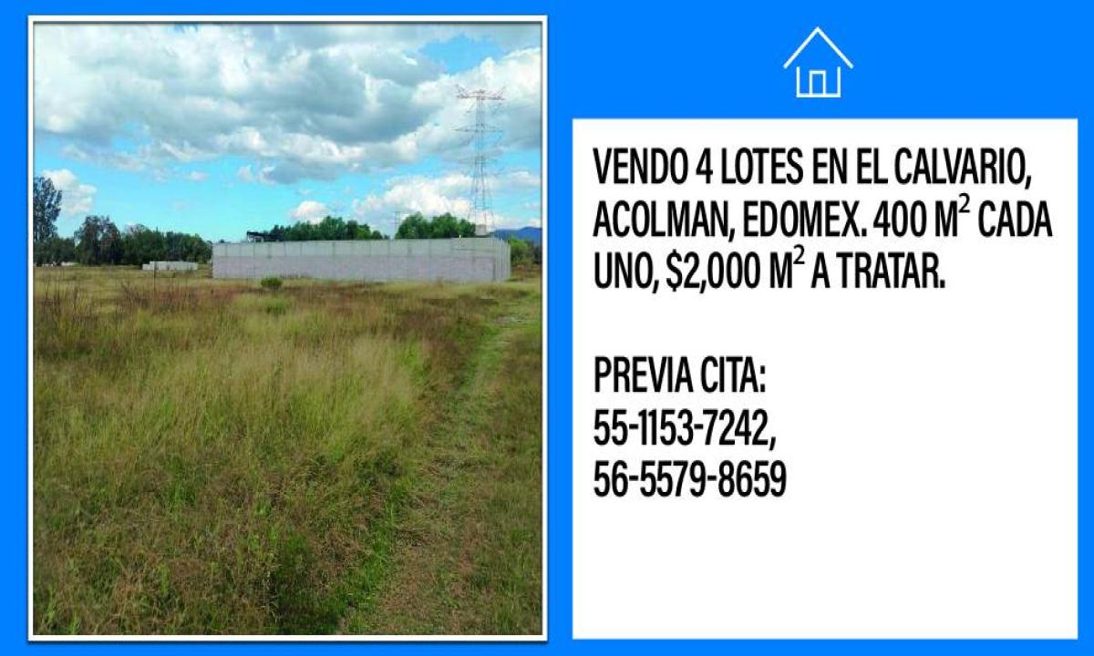 VENDO 4 LOTES EN EL CALVARIO, ACOLMAN, EDOMEX