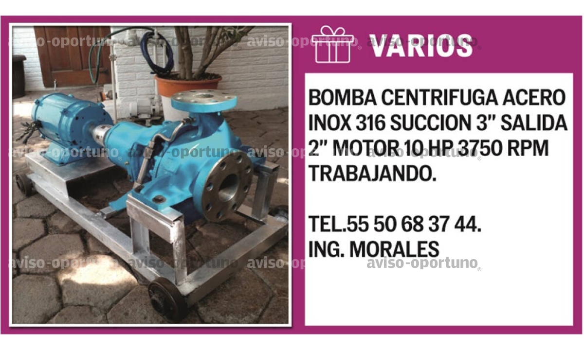Bomba Centrifuga acero inoxidable