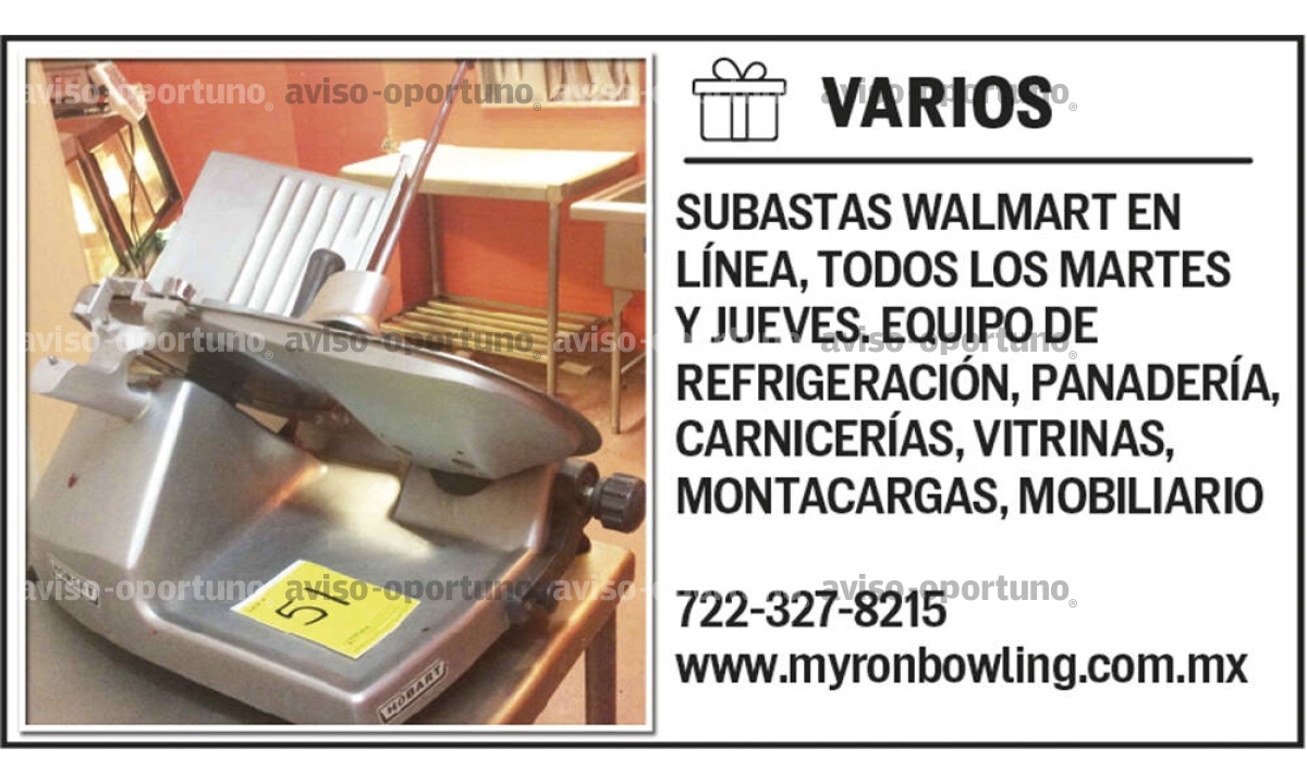 SUBASTAS WALMART EN LÍNEA, TODOS LOS MARTES Y JUEVES